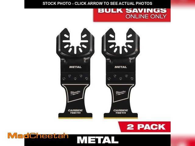 Lot 74-14307149 - Milwaukee 1-3/8 in. Carbide Universal Fit Extreme Metal Cutting Multi-Tool Oscillating Blade (2-Pack...