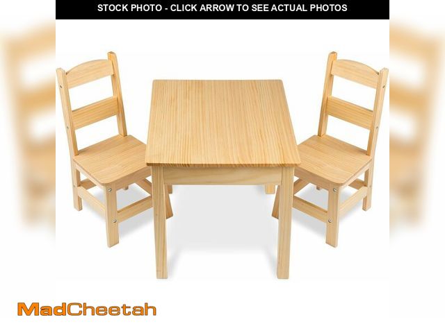 Lot 74-13382441 - Melissa &amp; Doug Solid Wood Kids Table and Chairs (2), Premium Quality Wooden Toddler Table and Ch...