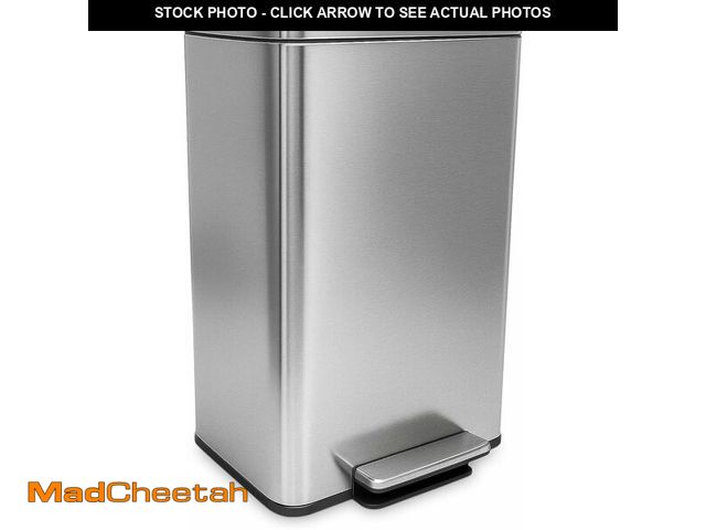 Lot 74-13041682 - SIMPLI-MAGIC 50 Liter / 13.2 Gallon Soft-Close, Smudge Resistant Trash Can with Foot Pedal and Built...