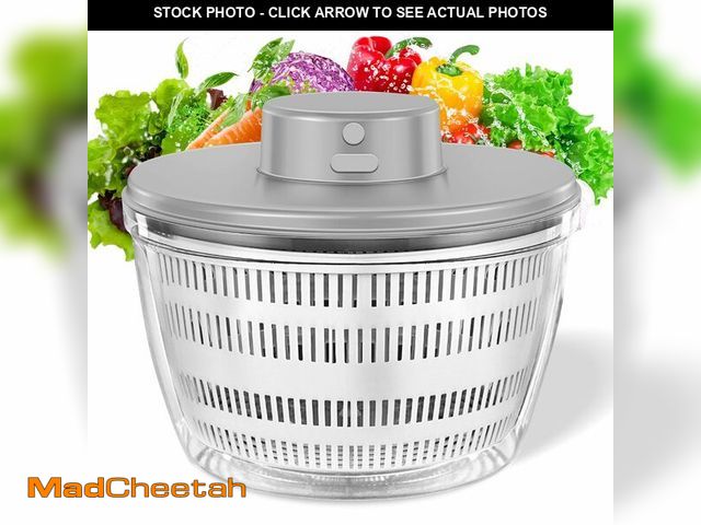 Lot 74-13542564 - Electric Salad Spinner, 4L Lettuce Spinner Large Capacity USB Chargeble Fruit Vegetable Washer Dryer...