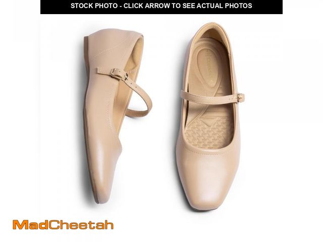 Lot 74-12048577 - Cusolemore Mary Jane Flat Shoes for Women with Arch Support and Hidden Wedge Heel, Nude Flats for Wo...