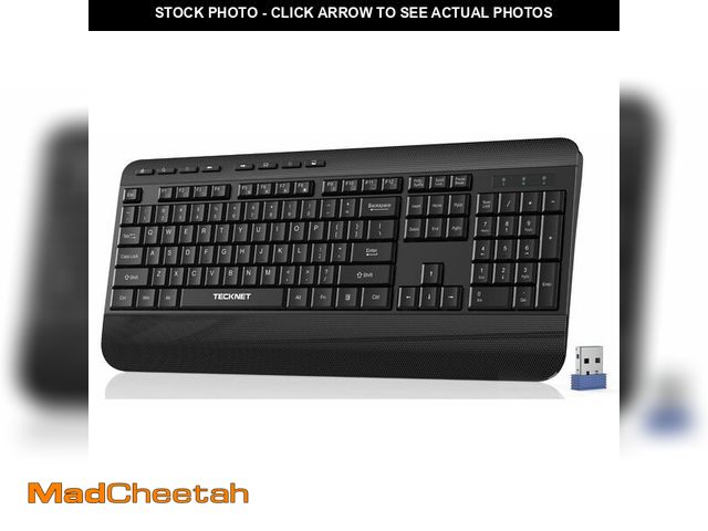 Lot 74-14273009 - TECKNET Ergonomic Wireless Keyboard for Laptop, 2.4G USB Silent Computer Keyboard with Comfortable P...