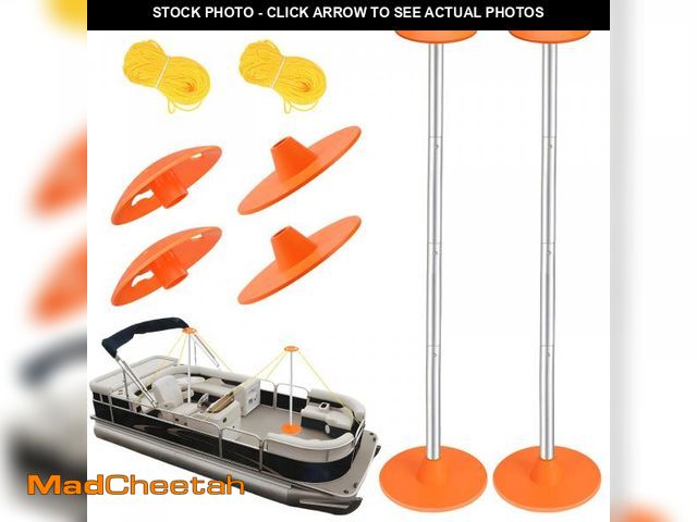 Lot 74-12443541 - Tuszom Boat Cover Support Pole Systems with Anti-UV PE Ropes &amp; 9" ABS Base, Highly Stable Windpr...