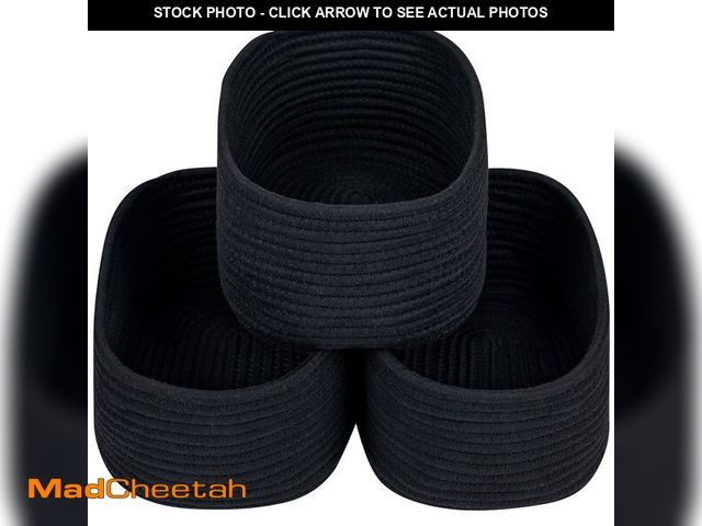 Lot 74-12710901 - CubesLand Black Baskets Bins for Organizing,Small Woven Storage Baskets for Shelves,Cute Closet Cube...