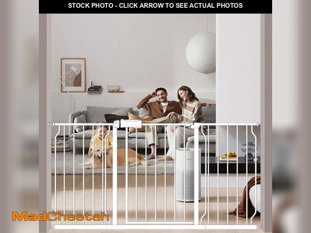 Lot 74-12480975 - Fairy Baby Extra Wide Safety Gate 57.02 -66.02 Pressure Mounted Child Gate In White Metal - UNUSED