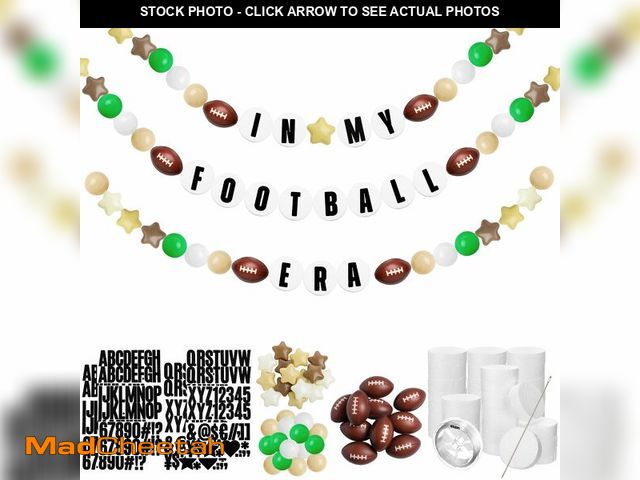 Lot 74-12607518 - Simgoing 98 Pcs Football Birthday Banner Decor Jumbo DIY Friendship Bracelet Banner Kit Customizable...