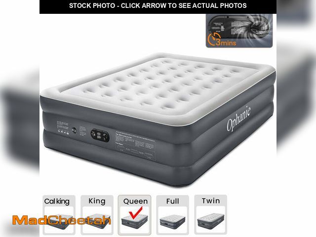 Lot 74-12860924 - Ophanie Queen Air Mattress, 18-Inch Elevated Inflatable Bed with Built-in Pump, Puncture-Resistant, ...