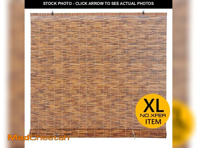 Lot 74-12762754 - FOREVER BAMBOO Light-Filtering Cord-Free Bamboo Reed Roll-Up Blind Shades for Windows Manual Roman B...