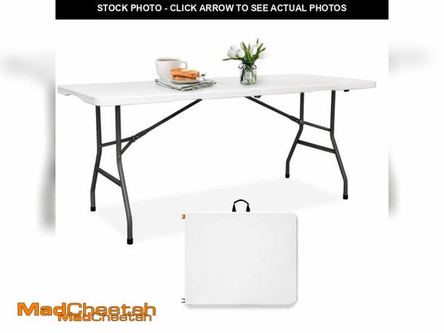 Lot 74-12082731 - Folding Table 6FT HDPE 6 Foot Foldable Table Portable Banquet Surface Fold-in-Half Desk Utility for ...