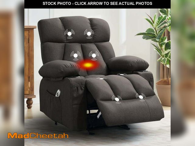Lot 74-13775103 - JONPONY Manual Recliner Chair with Heat Therapy and Massage Function, Heavy Duty Reclining Mechanism...