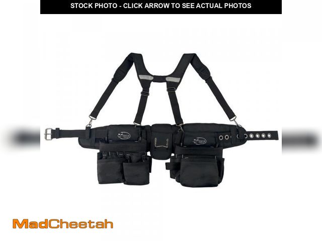 Lot 74-12365007 - DEAD ON TOOLS Journeyman's Framers Work Tool Belt Tool Storage Suspension Rig with Suspenders and 2 ...