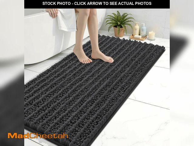 Lot 74-13709167 - Arotive Luxury Chenille Bathroom Rug Mat, Extra Soft Thick Absorbent Shaggy Bath Rugs, Non-Slip Mach...