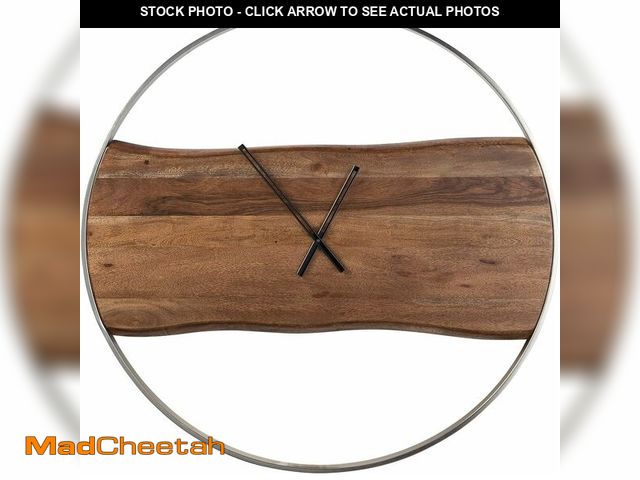 Lot 74-14251735 - Signature Design by Ashley Panchali Wall Clock, Brown and Silver - UNUSED