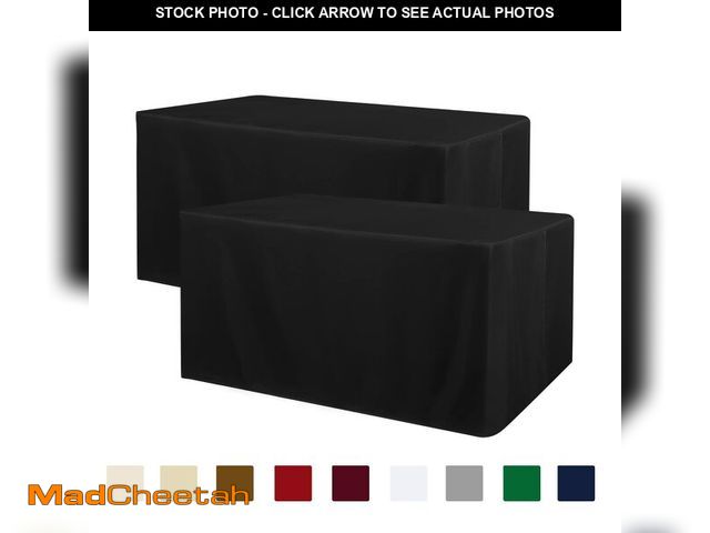 Lot 74-14211963 - Obstal 2 Pack Black Tablecloth Fitted Table Clothes for 4 Foot Rectangle Tables - Water Resistant Wa...