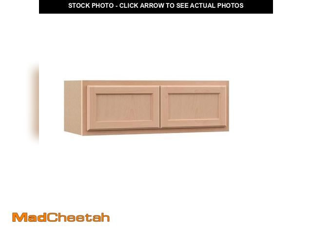 Lot 74-14447242 - Hampton Bay Recessed Panel 36 in. W x 12 in. D x 12 in. H Assembled Wall Bridge Kitchen Cabinet in U...
