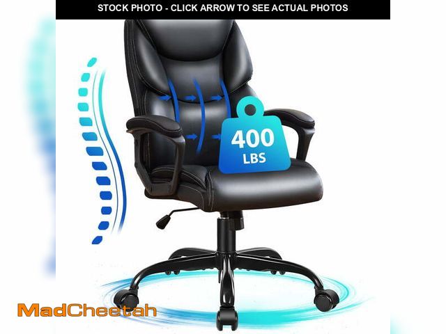 Lot 74-14587774 - JONPONY Leather Office Chair, Big and Tall Office Chair 400LBS Wide Seat Ergonomic Computer Desk Cha...