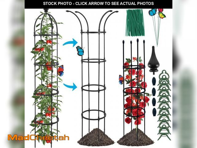 Lot 74-12222316 - WellSign Garden Obelisk Trellis for Climbing Plants Outdoor, 6.6ft Tall Rustproof Coated Metal Plant...