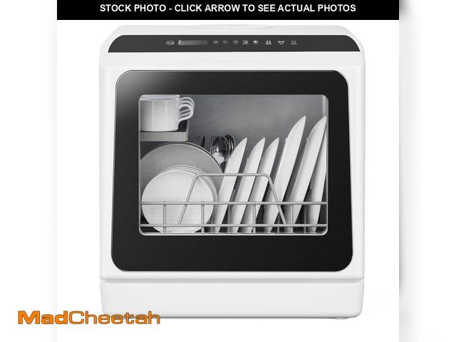 Lot 74-13663195 - SIMZLIFE 17 in. Portable Countertop Dishwasher in White with 6-Cycles, 4-Place Settings Capacity, an...