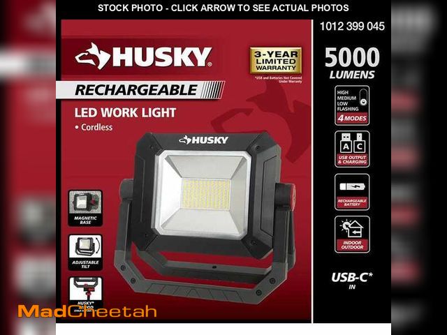 Lot 74-13799881 - Husky 5000 Lumens LED Rechargeable Work Light - UNUSED