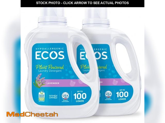 Lot 74-12305964 - ECOS Laundry Detergent Liquid, 200 Loads - Dermatologist Tested Laundry Soap - Hypoallergenic, EPA S...