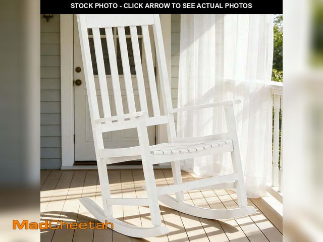 Lot 74-14355072 - Ktaxon Wooden Rocking Chair for Elderly with High Back , Patio Chair for Outdoors and Indoors, Patio...