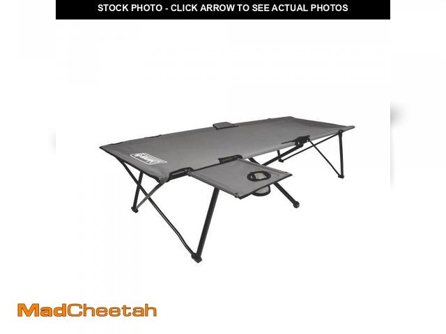 Lot 74-12163631 - Coleman Pack-Away Camping Cot with Side Table, 80" X 32" - Grey - UNUSED