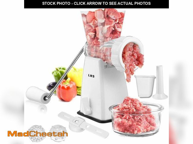 Lot 74-14269487 - LHS Manual Meat Grinder with Stainless Steel Blades Heavy Duty Powerful Suction Base for Home Use Fa...