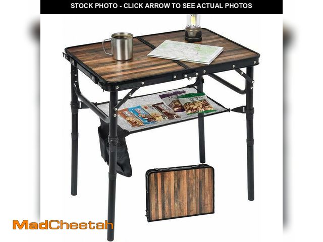 Lot 74-14597756 - Geastsheng Small Folding Camping Table, 2ft Portable Picnic Table Aluminum 24" x 16" Folding Table, ...