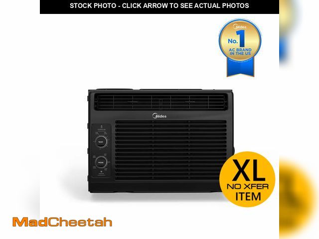 Lot 74-12667152 - Midea 5,000 BTU 150 sq. ft. Mechanical Window Air Conditioner, Black, MAW05M1WBL, New - USED