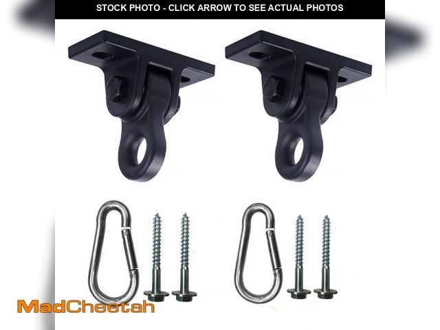 Lot 74-11545892 - ABUSA Heavy Duty Black Swing Hangers Screws Bolts Included Over 5000 lb Capacity Playground Porch Yo...