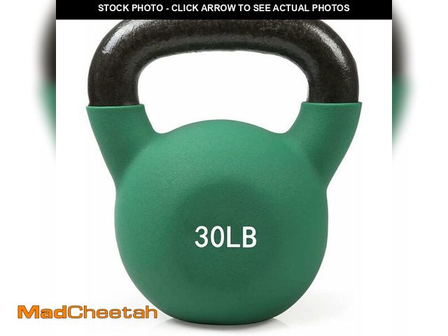 Lot 74-14283165 - RitFit Neoprene Coated Kettlebell Weight Set, Solid Cast Iron, 5-15 LB (5+10+15 LB) - UNUSED