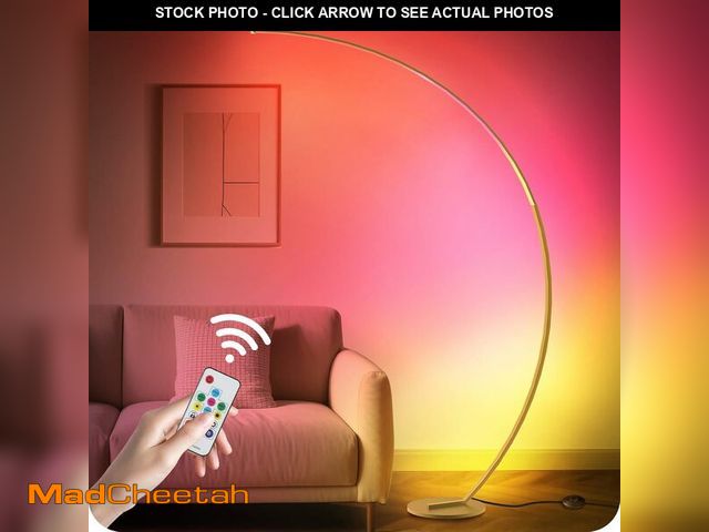 Lot 74-13698323 - RGBW Floor Lamp, 75 inch Standing Tall Lamp, Dimmable Arc Floor Lamp for Living Room with Foot and R...