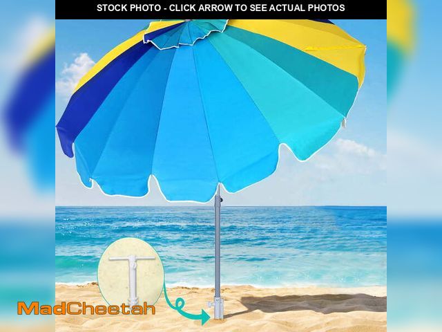 Lot 74-12678853 - AMMSUN 7.5ft Heavy Duty Beach Umbrella with Sand Anchor UPF50+ Protection Tilt Sun Shelter,Celestial...