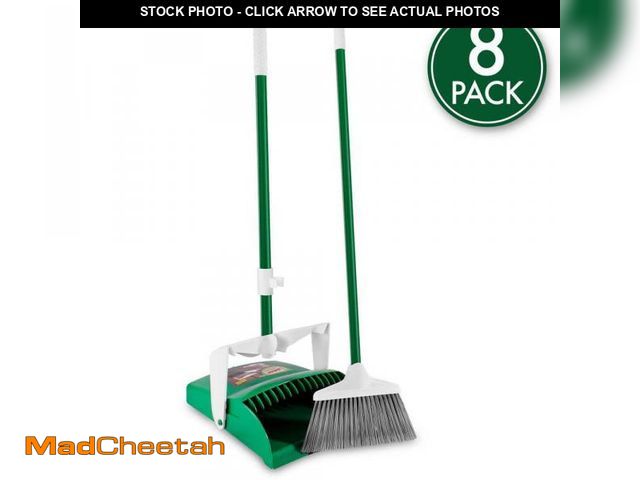 Lot 74-12528362 - Libman 12 in. Lobby Broom and Dustpan Set (8-Pack) - UNUSED