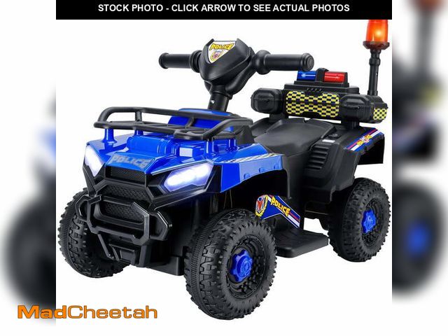 Lot 74-13054823 - Bruce&amp;Shark Police Car Ride on, Electric ATV Four Wheeler for Kids, Powered Ride on ATV Toys, Co...