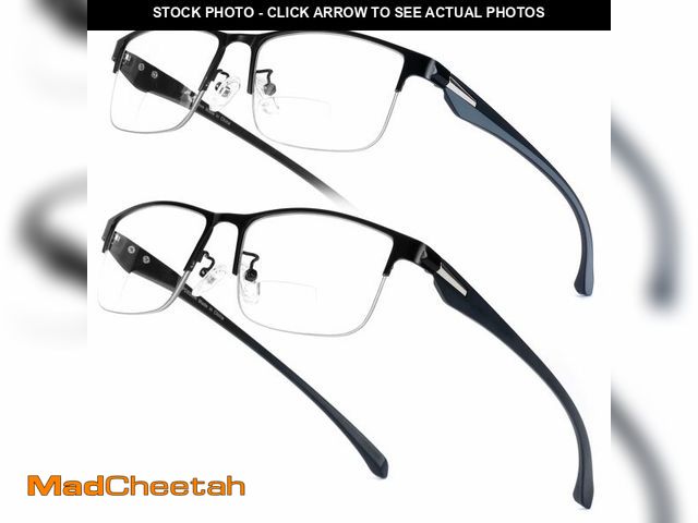 Lot 74-14480866 - SKYOAK 2 Pack Mens Premium Bifocal Reading Glasses, TR90 Temples Blue Light Blocking Far/Near Dual-u...