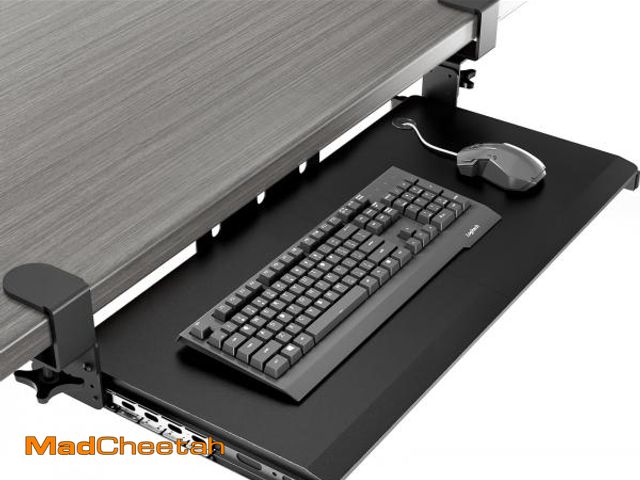 Lot 74-12308762 - Keyboard Tray Under Desk Pull Out with Extra Sturdy C Clamp Mount System, 27.3 (32.5 inch Including ...