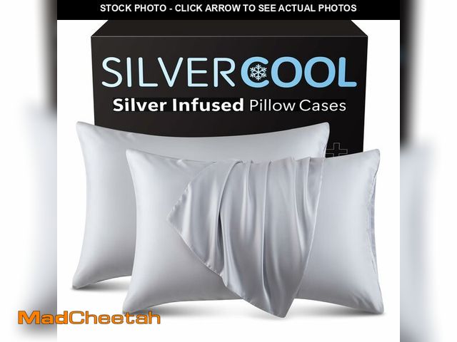 Lot 74-14213482 - Silver Infused Pillowcases Ã¢â¬â Cooling Pillow Cases with Silk, Softness Breathable Temperature-...
