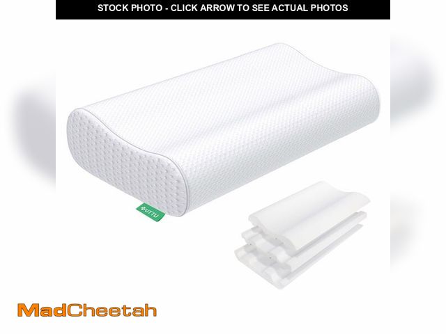 Lot 74-14065903 - UTTU Cervical Pillow for Neck Pain Relief, Memory Foam Neck Pillow for Sleeping, Adjustable Orthoped...