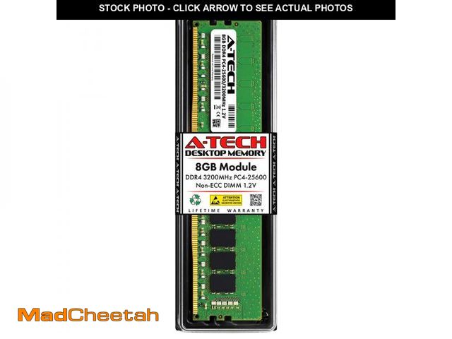 Lot 74-12150779 - A-Tech 8GB DDR4 3200 MHz UDIMM PC4-25600 (PC4-3200AA) CL22 DIMM Non-ECC Desktop RAM Memory Module - ...