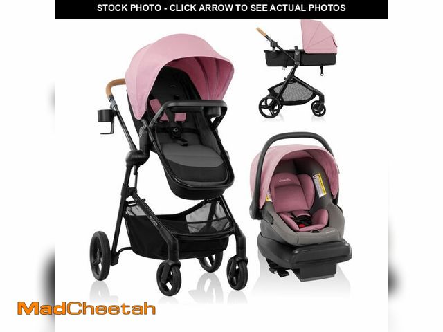 Lot 74-14368471 - Evenflo Pivot NXT Travel System with LiteMax NXT Infant Car Seat (Lilas Pink) - UNUSED