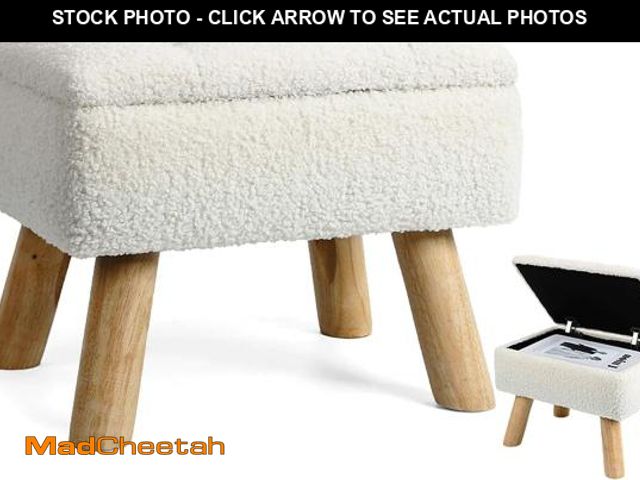 Lot 74-12330024 - OGEMXU Storage Ottoman, Small Foot Stool Ottoman with Storage, Boucle Teddy Velvet Foot Rest with Pa...