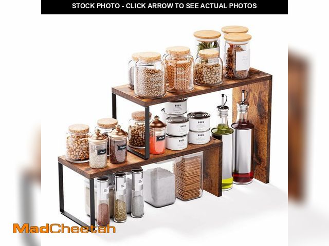 Lot 74-14433382 - Vfelf Kitchen Countertop Organizer, Spice Rack Cabinet Organizer Shelf Stackable Counter Corner Shel...