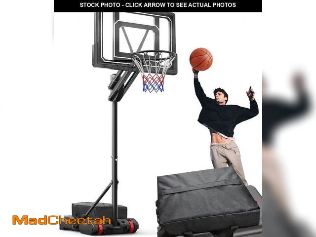 Lot 74-12512633 - VIRNAZ 33 in. Portable Basketball Hoop &amp; Goal System for Outdoor Indoor Court 5.5 - 9.5 ft. Easy...