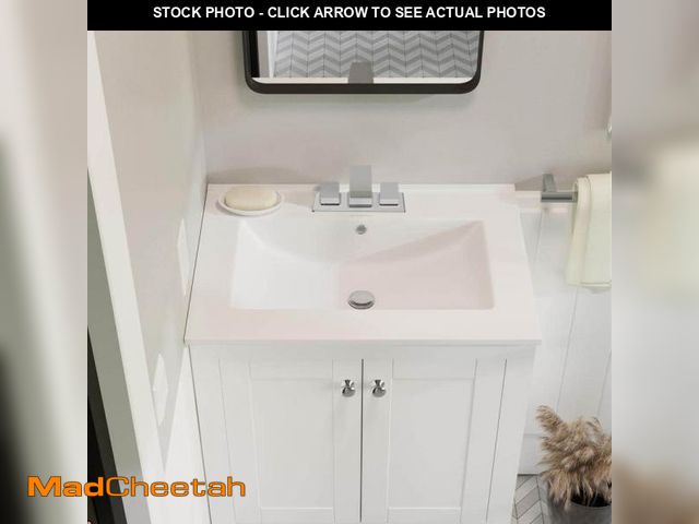Lot 74-12365568 - Swiss Madison 24 in. Ceramic Vanity Top with 3-Faucet Holes with White Basin - USED