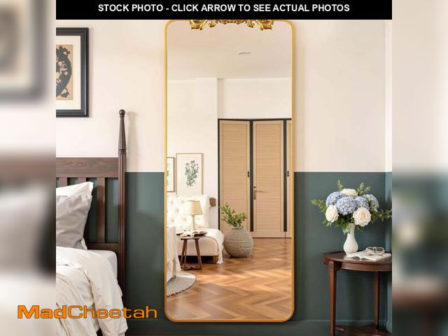 Lot 74-12549665 - Antok Vintage 64" x 21" Full-Length Mirror with Carved Metal Frame, Baroque-Style Floor Mirror for L...