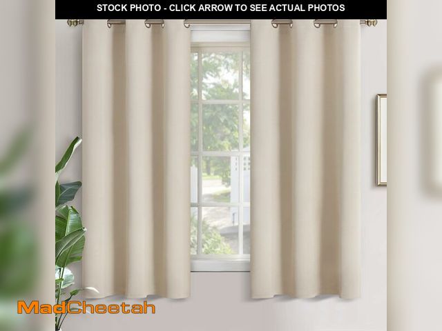 Lot 74-12980193 - YoungsTex Champagne Blackout Curtains for Bedroom 63 Inches Length - Room Darkening Drapes with Grom...