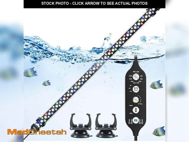 Lot 74-12668192 - Submersible Aquarium Light, 20 inch Underwater Full Spectrum Fish Tank Light with 3 Rows LED Beads, ...