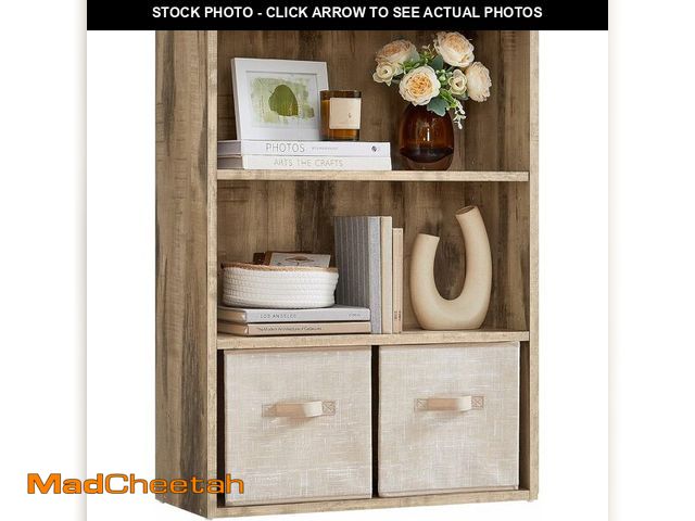 Lot 74-12695970 - VASAGLE Custos Collection - Bookshelf, 3-Tier Bookcase, Book Shelf, Open Storage Shelf, 9.4 x 23.6 x...