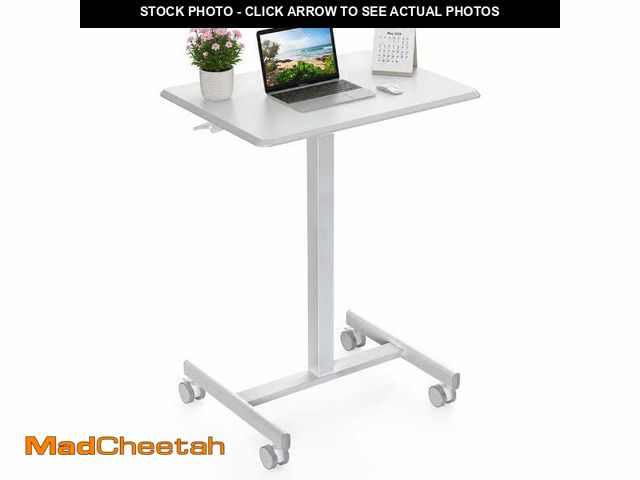 Lot 74-14289062 - EDX Standing Desk with Mobile Rolling Wheels Portable Desk &amp; Overbed Laptop, Height Adjustable S...